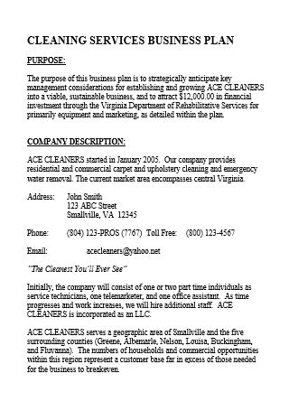 17 Free Cleaning Service Business Plan Samples To Download