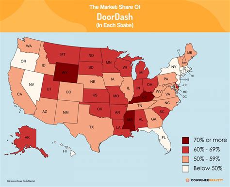 2025 Food Delivery Market Share By State Consumergravity 2025 Food Delivery Market Share By State Consumergravity