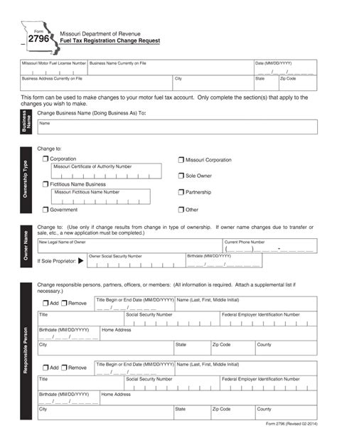 2796 Fuel Tax Registration Change Request Dor Mo Form Fill Out And 2796 Fuel Tax Registration Change Request Dor Mo Form Fill Out And