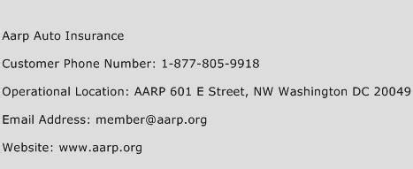 Aarp Auto Insurance Contact Number