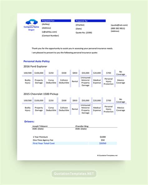 Car Insurance Quote 220701 Blu Quote Templates Car Insurance Quote 220701 Blu Quote Templates