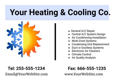 Copy Of Hvac Business Card Postermywall
