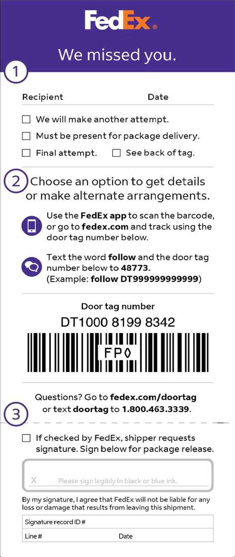 Fedex Tracking Door Tag Number Fedex Tracking Door Tag Number