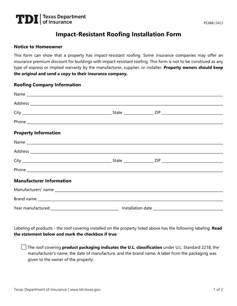 Form Pc068 Download Fillable Pdf Or Fill Online Impact Resistant Form Pc068 Download Fillable Pdf Or Fill Online Impact Resistant