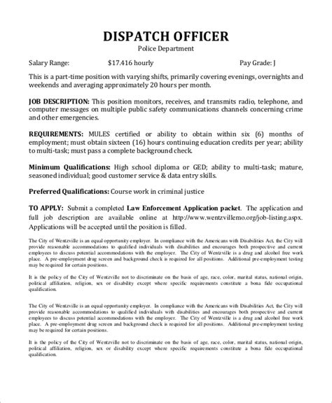 Free 11 Sample Dispatcher Job Descriptions In Ms Word Pdf Free 11 Sample Dispatcher Job Descriptions In Ms Word Pdf