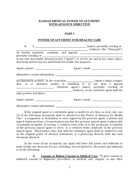 Free Kansas Power Of Attorney Poa Forms Pdf Doc Formspal
