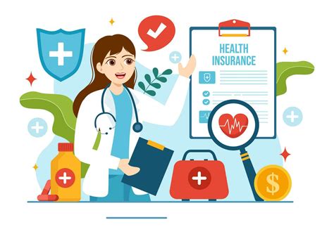 Health Insurance Vector Illustration With Medical Document Form For Health Insurance Vector Illustration With Medical Document Form For