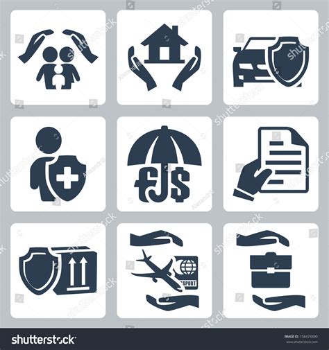 Home And Auto Insurance Icon Set Stock Vector Illustration Of Home And Auto Insurance Icon Set Stock Vector Illustration Of
