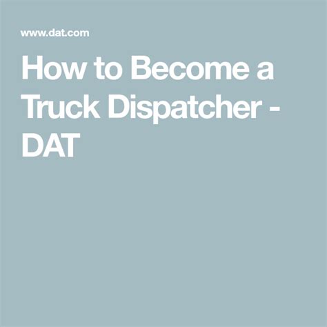 How To Become A Truck Dispatcher Dat How To Become A Truck Dispatcher Dat