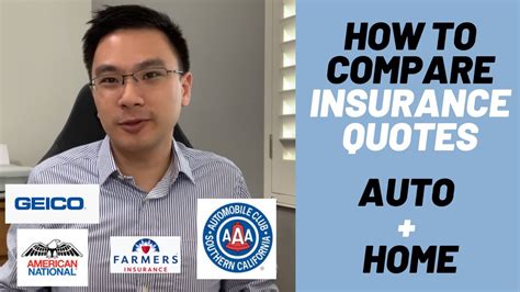 How To Compare Auto And Home Insurance Quotes Youtube