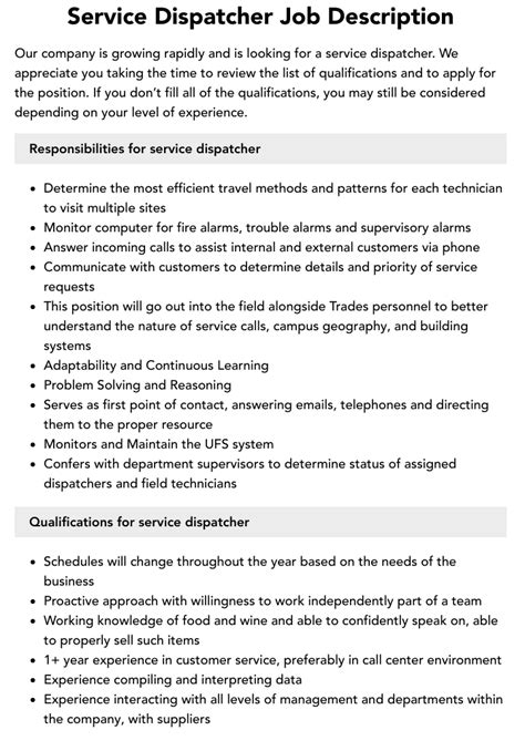 Hvac Dispatcher Job Description Hvac Dispatcher Job Description