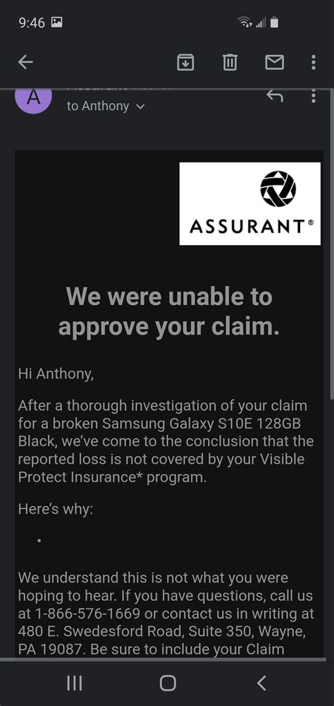 I Have Insurance Through Visible Yet Assurant Denied My Claim Giving