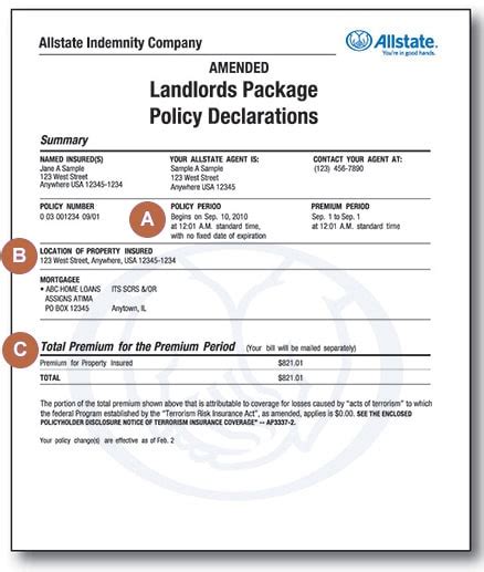 Landlord Insurance Policy Declarations Allstate Landlord Insurance Policy Declarations Allstate