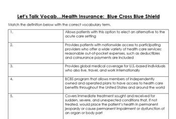 Let S Talk Vocab Health Insurance Blue Cross Blue Shield Health Let S Talk Vocab Health Insurance Blue Cross Blue Shield Health