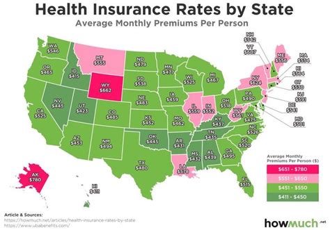 Mapped The Cost Of Health Insurance In Each Us State Travel Mapped The Cost Of Health Insurance In Each Us State Travel