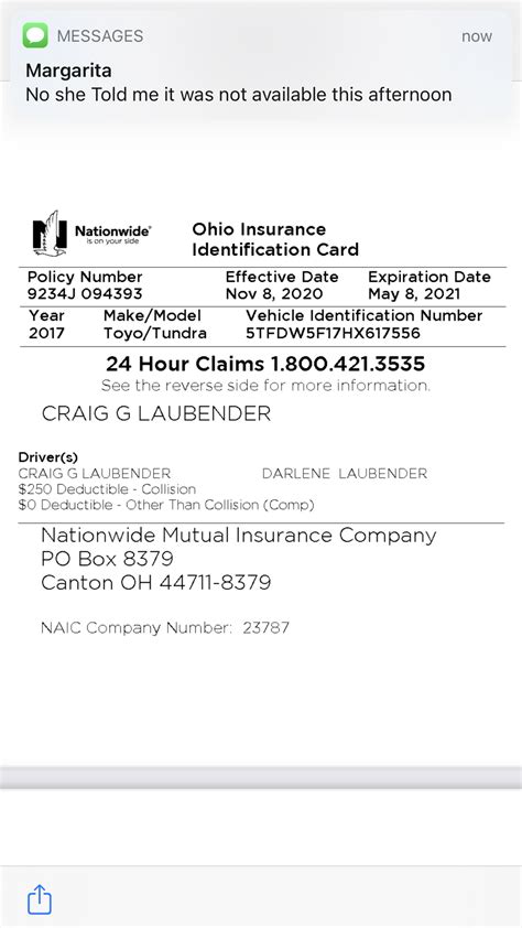 Nationwide Insurance Card Nationwide Insurance Card