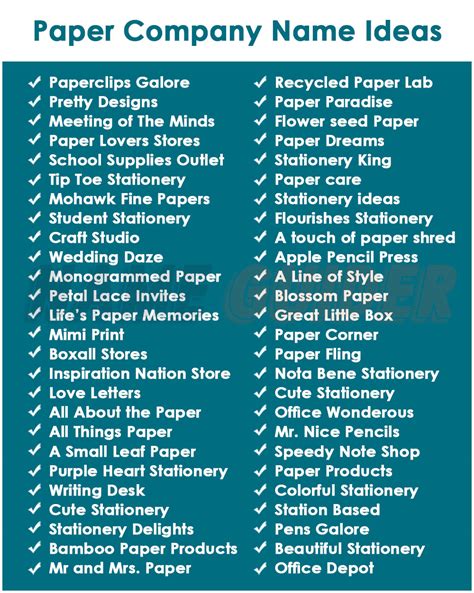 Paper Company Names