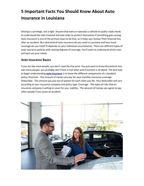 Ppt 5 Important Facts You Should Know About Auto Insurance In Ppt 5 Important Facts You Should Know About Auto Insurance In