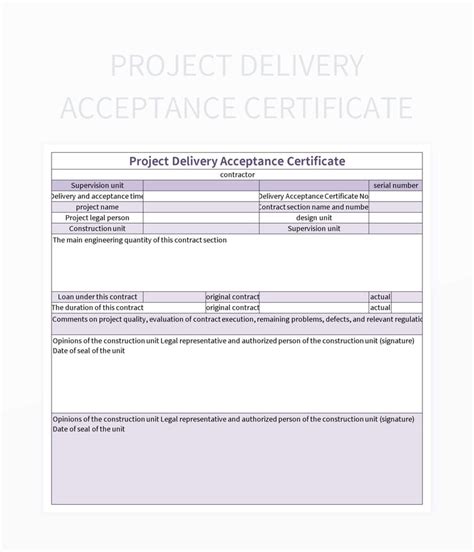Project Delivery Acceptance Certificate Excel Template And Google Project Delivery Acceptance Certificate Excel Template And Google
