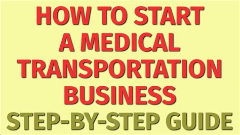 Starting A Medical Transportation Business Guide How To Start A Starting A Medical Transportation Business Guide How To Start A