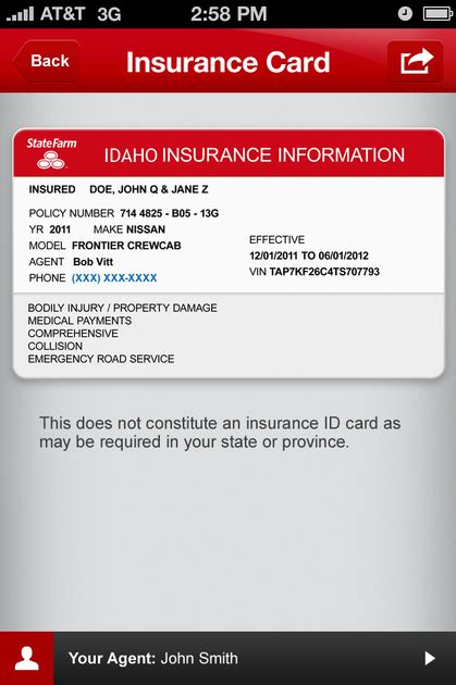 State Farm Proof Of Insurance Card