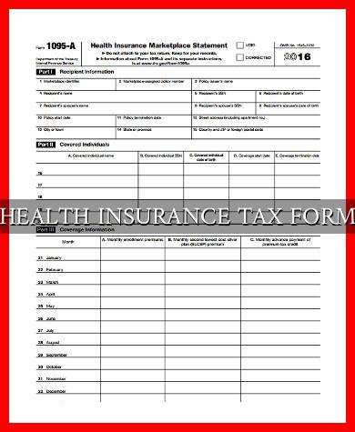Tax Form For Health Insurance