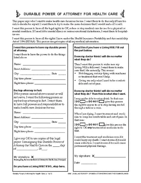 Tennessee Durable Health Care Power Of Attorney Form Pdfsimpli Tennessee Durable Health Care Power Of Attorney Form Pdfsimpli