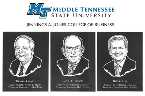Tennessee Insurance Hall Of Fame At Mtsu Inducts Three Into 2018 Class Tennessee Insurance Hall Of Fame At Mtsu Inducts Three Into 2018 Class