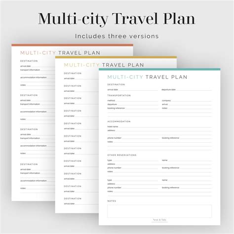 Travel Planner Multi City Travel Plan Fillable Instant Etsy Travel Planner Multi City Travel Plan Fillable Instant Etsy