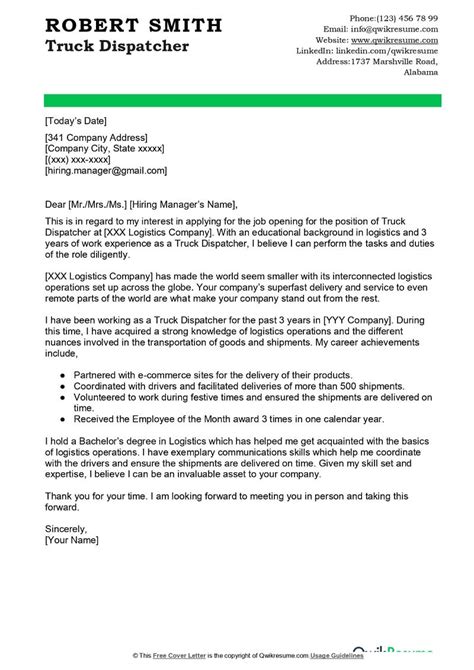 Truck Dispatcher Cover Letter Examples Qwikresume Truck Dispatcher Cover Letter Examples Qwikresume