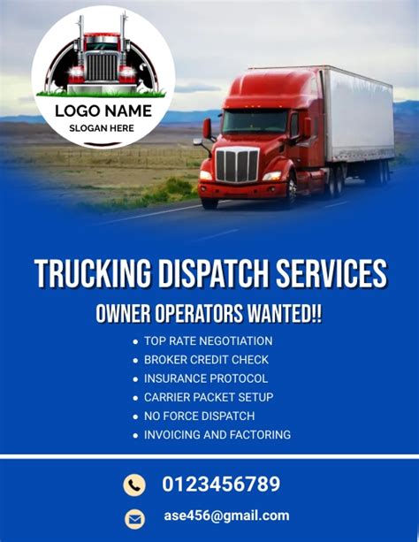 Trucking Dispatch Services Flyer Template Postermywall Trucking Dispatch Services Flyer Template Postermywall
