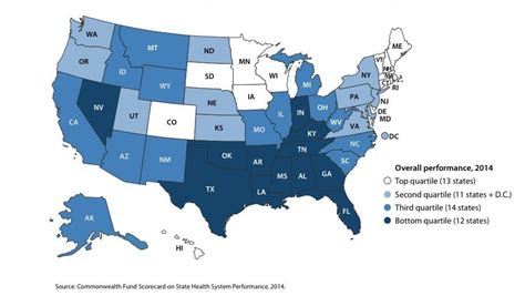 U S States Ranked By Overall Health Care Systems 924X555 Mapporn