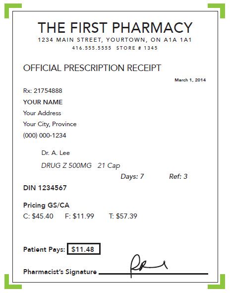 Understanding Prescription Drug Receipts Rbc Insurance